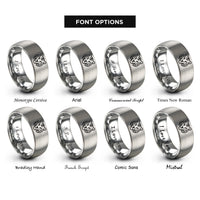 font options for inside engraving on silver tiger rings