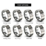 font options for inside engraving on silver tiger shark rings