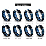 font options for inside engraving on blue & grey tiki mask rings