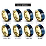 font options for inside engraving on gold & blue tiki mask rings