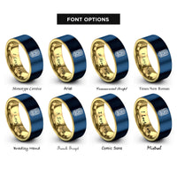 font options for inside engraving on gold & blue tiki mask rings