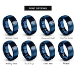 font options for inside engraving on blue tiki mug rings