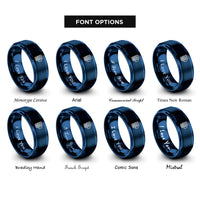 font options for inside engraving on blue tiki mug rings