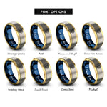 font options for inside engraving on gold & blue & silver tiki mug rings