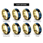 font options for inside engraving on gold & blue tiki mug rings