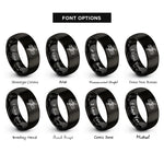 font options for inside engraving on black timber hitch rings