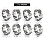 font options for inside engraving on gray timber hitch rings