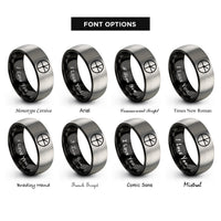 font options for inside engraving on black & grey time dial rings