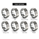 font options for inside engraving on gray time dilation clock rings