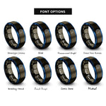 font options for inside engraving on gunmetal & blue time dilation clock rings