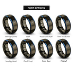 font options for inside engraving on gunmetal & blue time dilation clock rings