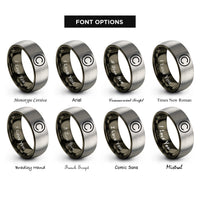 font options for inside engraving on gunmetal & grey time symbol rings