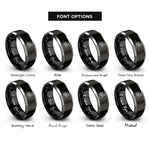 font options for inside engraving on black & gray time trial rider rings