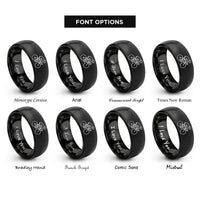 font options for inside engraving on black time trial rider rings
