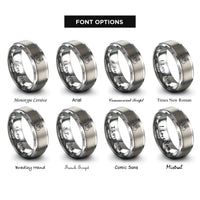 font options for inside engraving on gray time trial rider rings