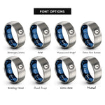 font options for inside engraving on blue & gray timer dial rings