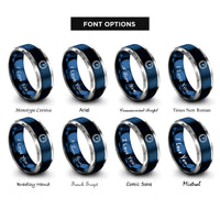 font options for inside engraving on blue & silver timer dial rings