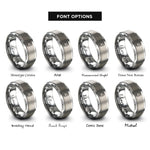 font options for inside engraving on silver timer ic rings