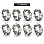 font options for inside engraving on grey timer ic rings