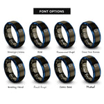 font options for inside engraving on gunmetal & blue timer ic rings