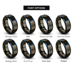 font options for inside engraving on gunmetal & blue timer ic rings