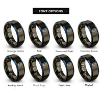 font options for inside engraving on gunmetal & blue timer ic rings