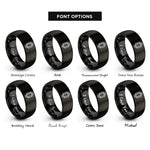 font options for inside engraving on black timing chain rings