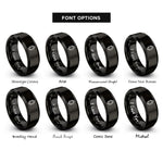font options for inside engraving on black timing chain rings