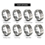 font options for inside engraving on grey timing chain rings