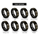 font options for inside engraving on gunmetal & black timing chain rings