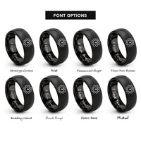 font options for inside engraving on black timing gear rings