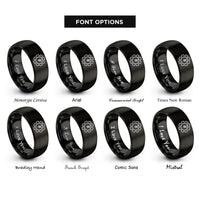 font options for inside engraving on black timing gear rings