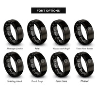 font options for inside engraving on black timing gear rings