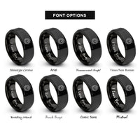 font options for inside engraving on black timing gear rings