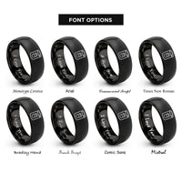font options for inside engraving on black tin rings