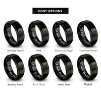 font options for inside engraving on black tin rings