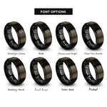 font options for inside engraving on gunmetal & black tin rings