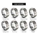 font options for inside engraving on gray tin snips rings