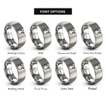 font options for inside engraving on gray tinder bundle spark rings
