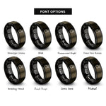 font options for inside engraving on gunmetal & black tinder bundle spark rings