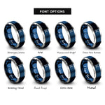 font options for inside engraving on blue & gray tinne holly rings