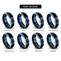 font options for inside engraving on blue & gray tinne holly rings