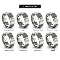 font options for inside engraving on grey tinne holly rings
