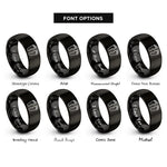 font options for inside engraving on black tiny footprints rings