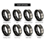 font options for inside engraving on black & silver tiny paw heart rings