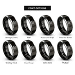 font options for inside engraving on black & grey tipper truck rings