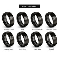 font options for inside engraving on black tipper truck rings