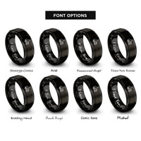 font options for inside engraving on black tipper truck rings