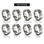 font options for inside engraving on gray tipper truck rings