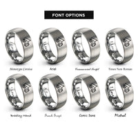 font options for inside engraving on gray tipper truck rings
